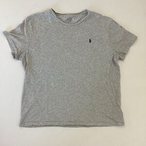 Polo Ralph Lauren Mens Gray Heather T-Shirt Classic Fit Navy Pony Logo Crew Neck